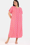 Zivame True Curv Floral Pop Woven Mid Length Nightdress - Coral Paradise — thumbnail 2